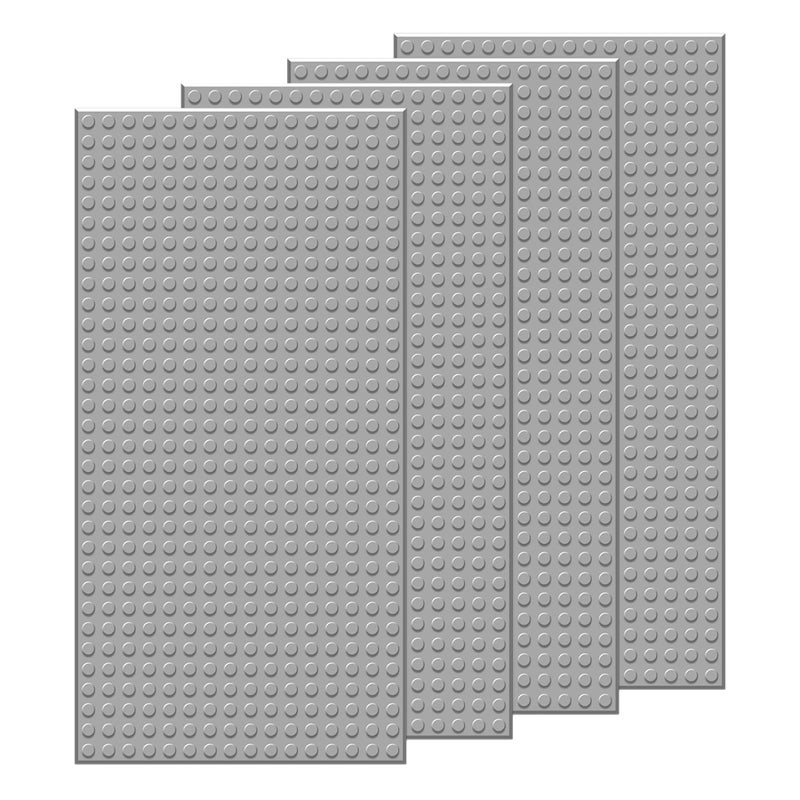 EKIND 4 PCS Classic 5" x 10" Building Baseplates, Compatible with Major Brands Toy Bricks, Encourage Logic & Creativity Through Play, Ideal STEM Activities for Children (Gray) - Image 1